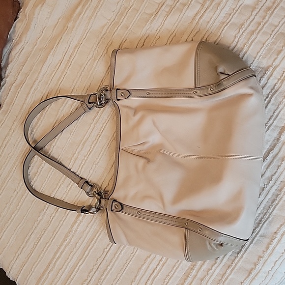 Coach Alexandra F20812 Ivory /Cream Leather Chain Handbag Shoulder Bag - Picture 2 of 6